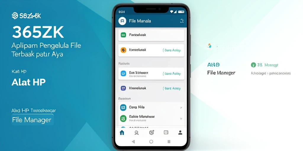 Tampilan antarmuka aplikasi File Manager 365ZK yang modern dan intuitif.