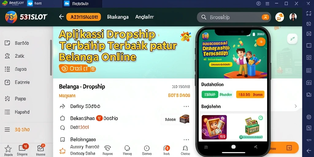 Tampilan antarmuka aplikasi Dropship 531SLOT yang memudahkan belanja.