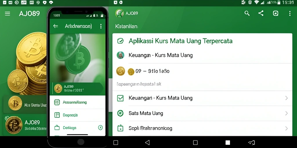Tampilan antarmuka aplikasi AJO89 yang sederhana dan informatif.