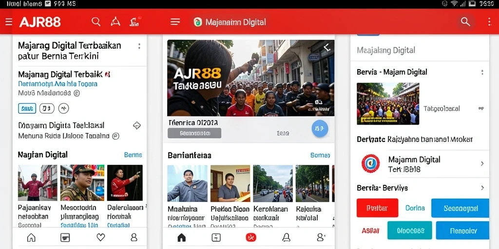 Tampilan antarmuka AJR88 yang modern dan intuitif untuk membaca berita.