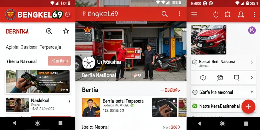 Tampilan antarmuka BENGKEL69 yang menarik dan fungsional.