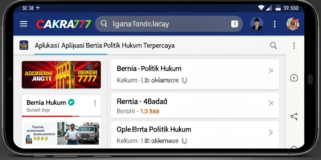 Tampilan antarmuka aplikasi CAKRA777 yang modern dan ramah pengguna.