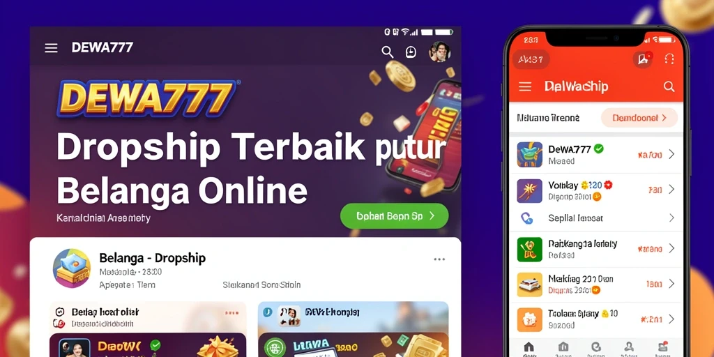 Antarmuka pengguna DEWA777 yang intuitif untuk aplikasi Dropship.