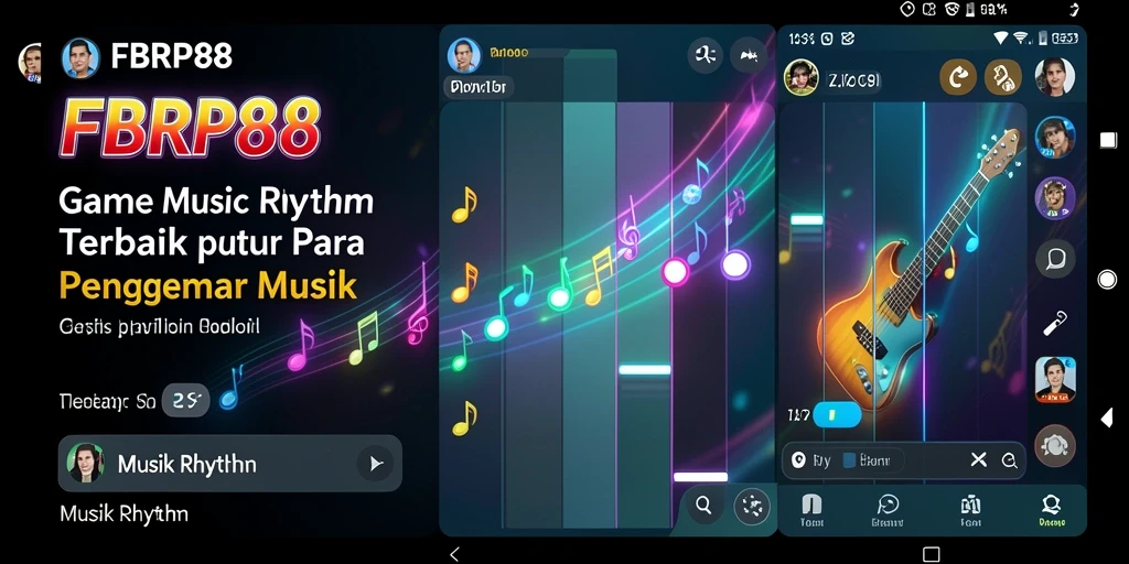 Screenshot antarmuka permainan FBRP88 yang menampilkan grafis permainan Musik Rhythm.