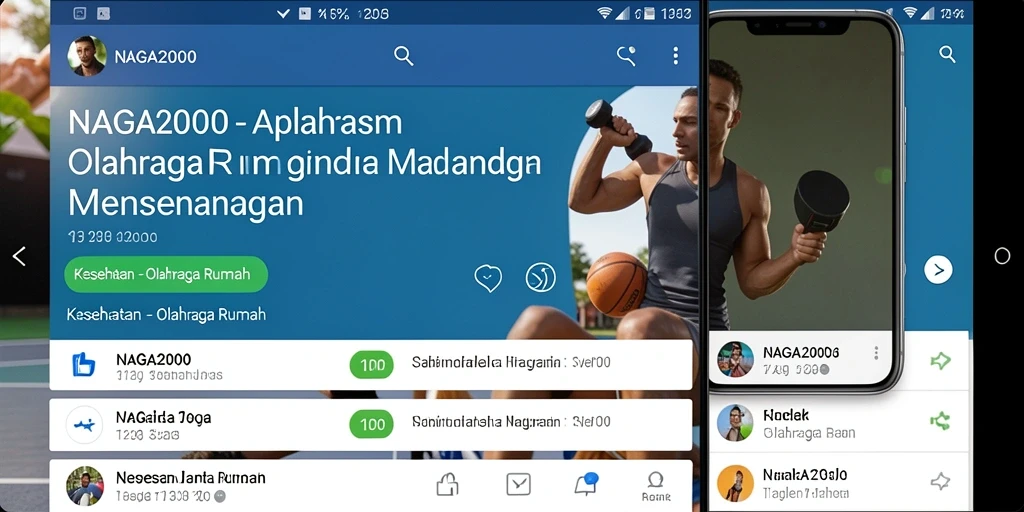 Antarmuka aplikasi NAGA2000 yang intuitif untuk olahraga di rumah.