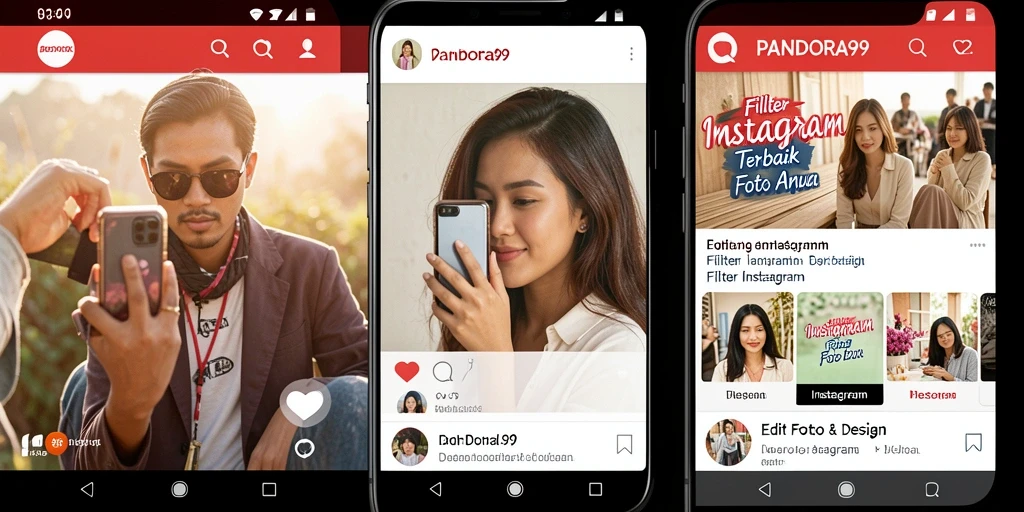 Tampilan utama PANDORA99 dengan berbagai pilihan filter Instagram.