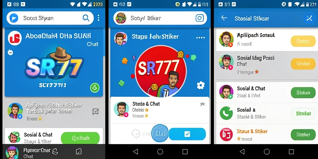 Tampilan antarmuka SR777 dengan stiker dan status yang menarik.