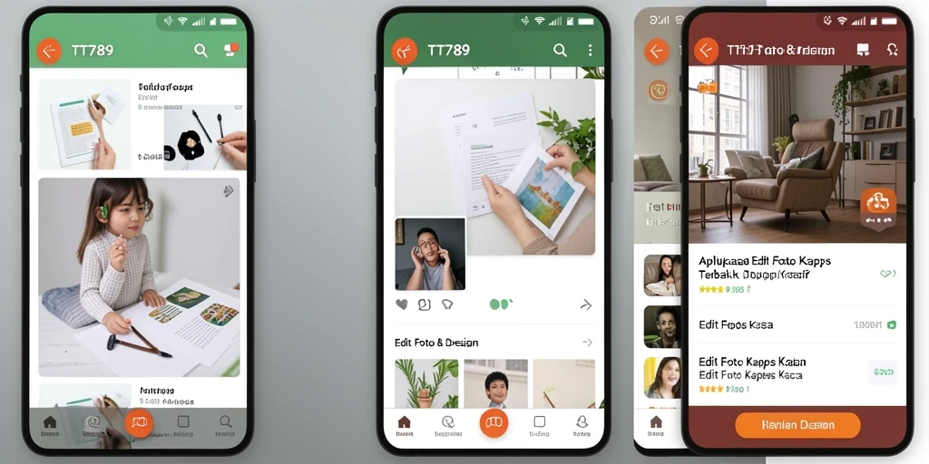 Antarmuka aplikasi TT789 dengan fitur Edit Foto Kertas Kaca yang menarik.
